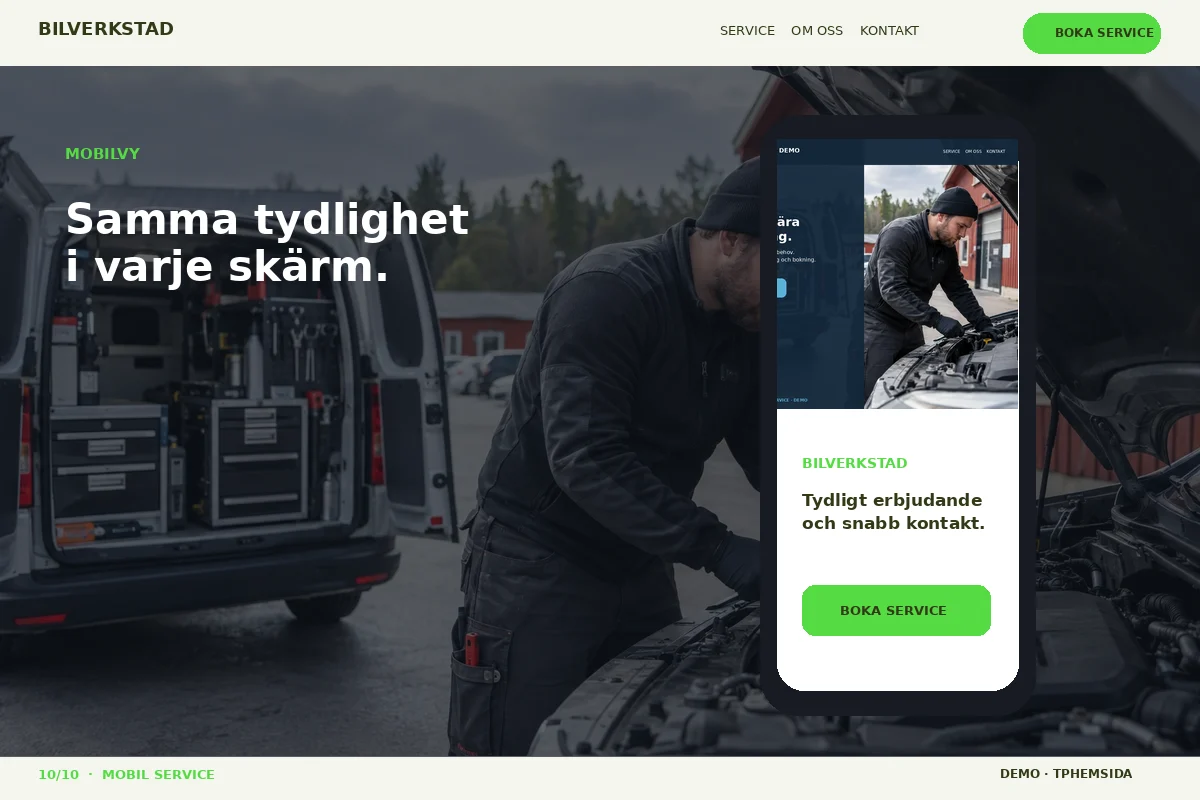Mobil Service – Mobilvy för bilverkstad