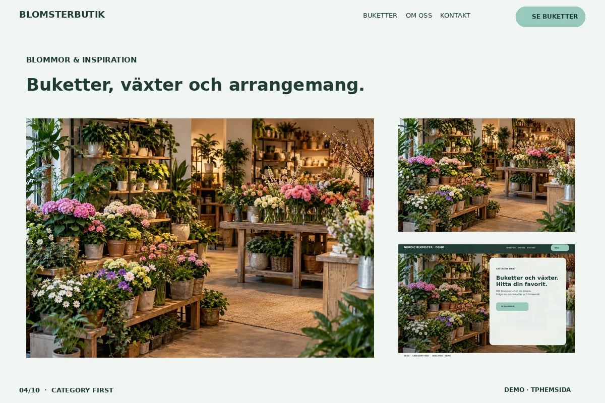 Category First – Blomstergalleri för blomsterbutik