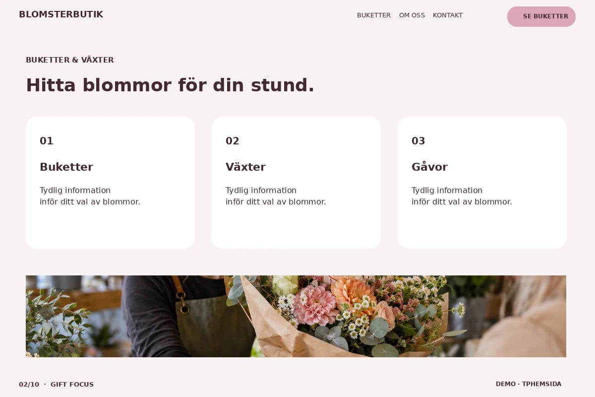 Gift Focus – Buketter & växter för blomsterbutik
