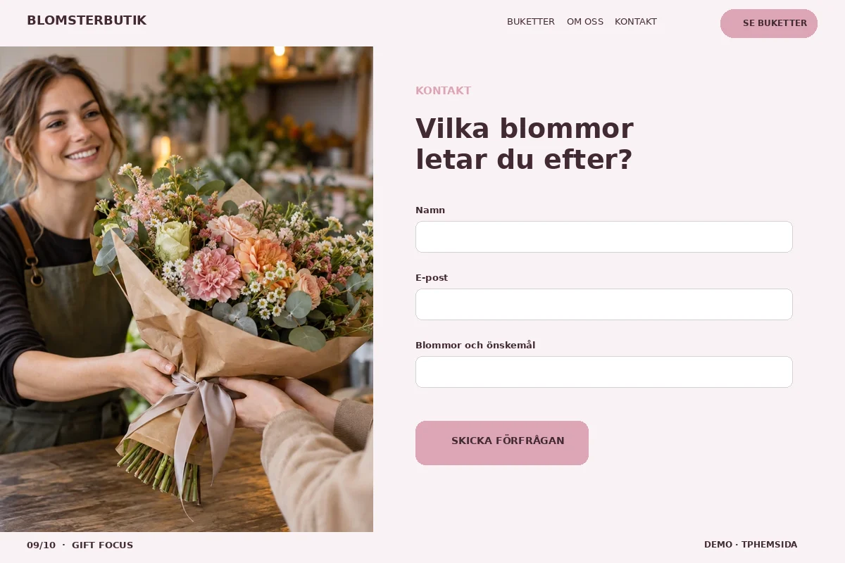 Gift Focus – Kontakt för blomsterbutik