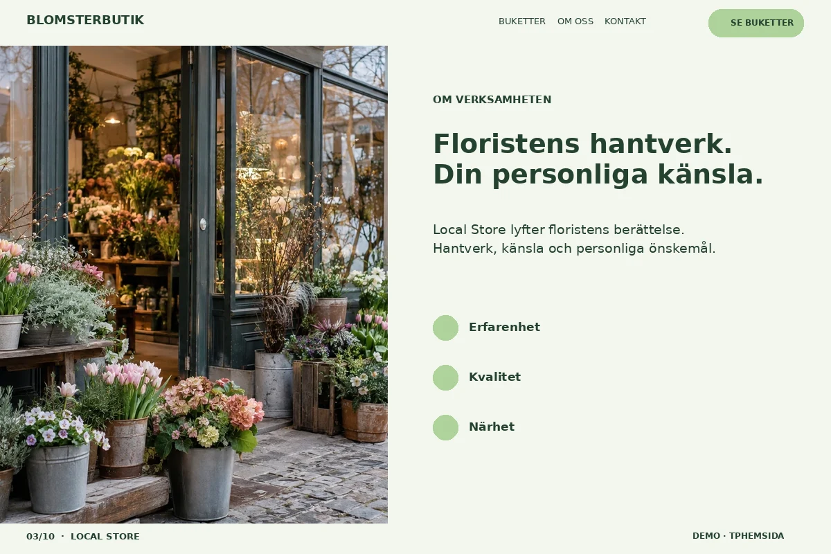 Local Store – Om floristen för blomsterbutik