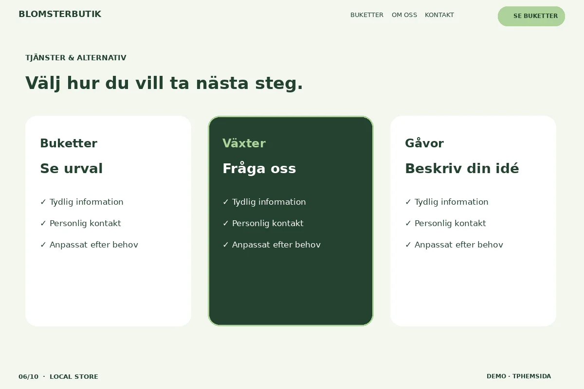 Local Store – Välj & fråga för blomsterbutik