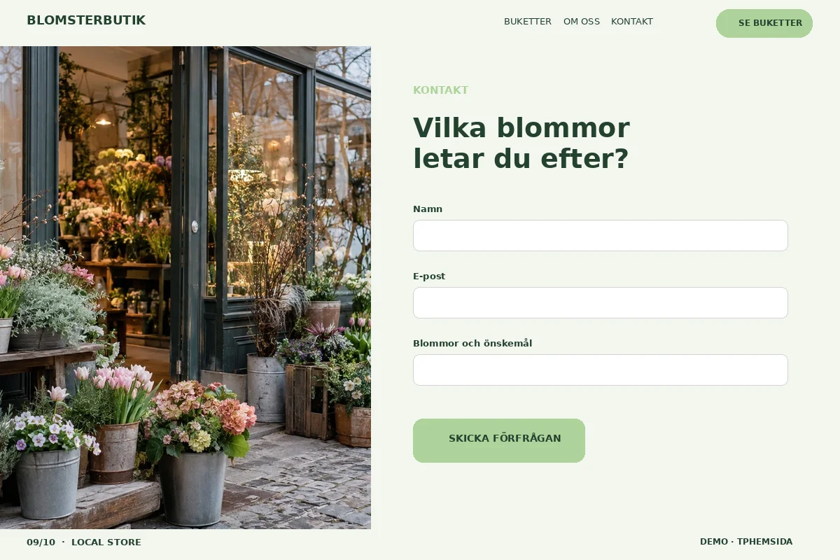 Local Store – Kontakt för blomsterbutik