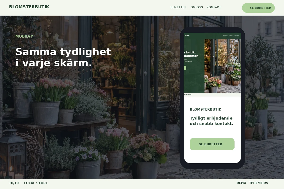 Local Store – Mobilvy för blomsterbutik