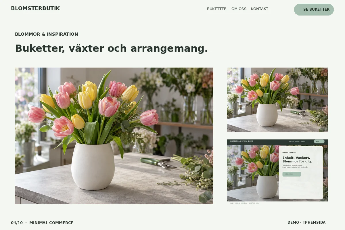 Minimal Commerce – Blomstergalleri för blomsterbutik