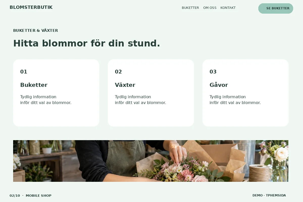 Mobile Shop – Buketter & växter för blomsterbutik