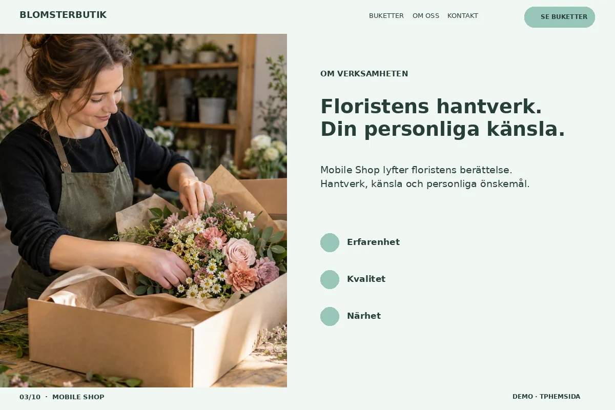 Mobile Shop – Om floristen för blomsterbutik