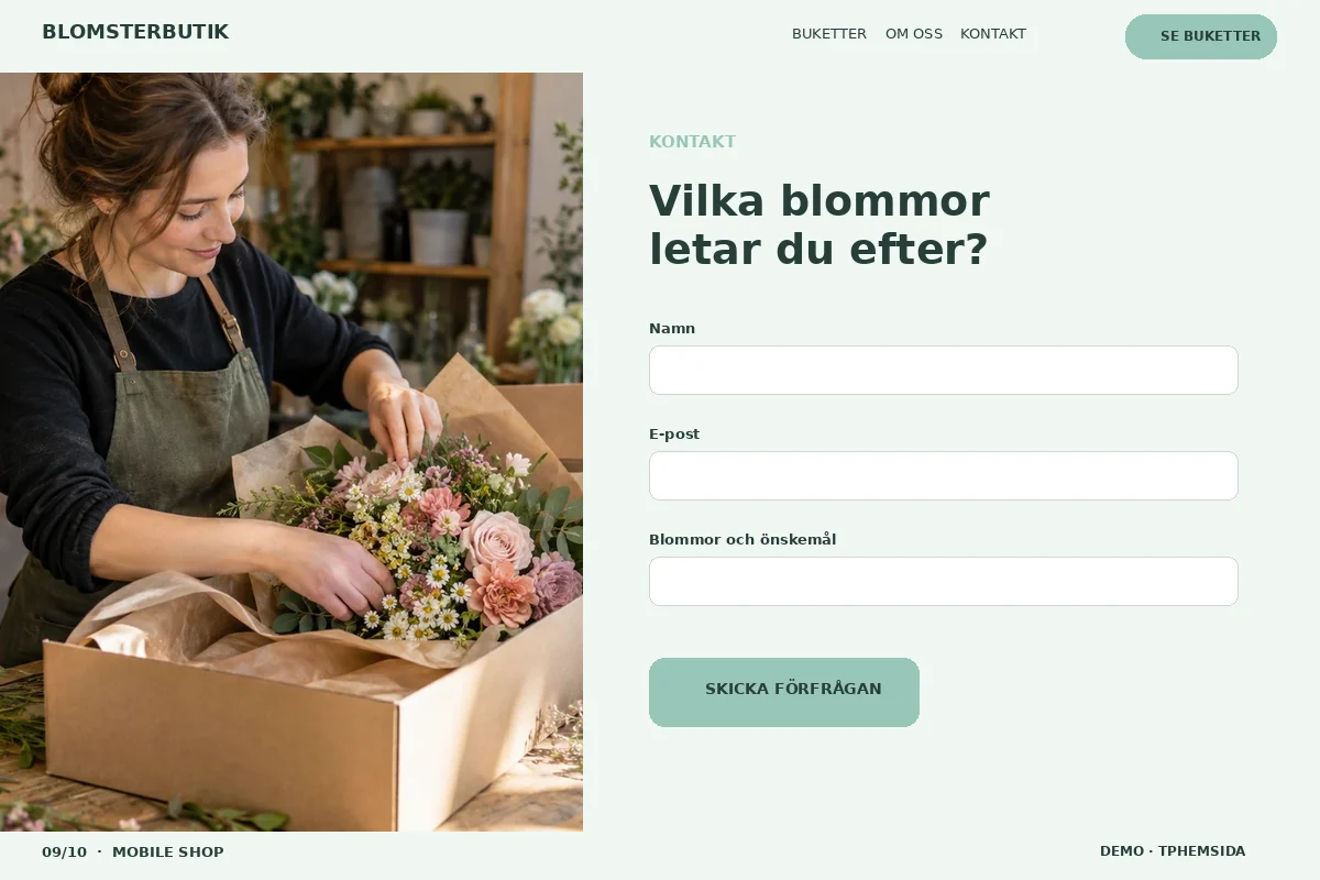 Mobile Shop – Kontakt för blomsterbutik