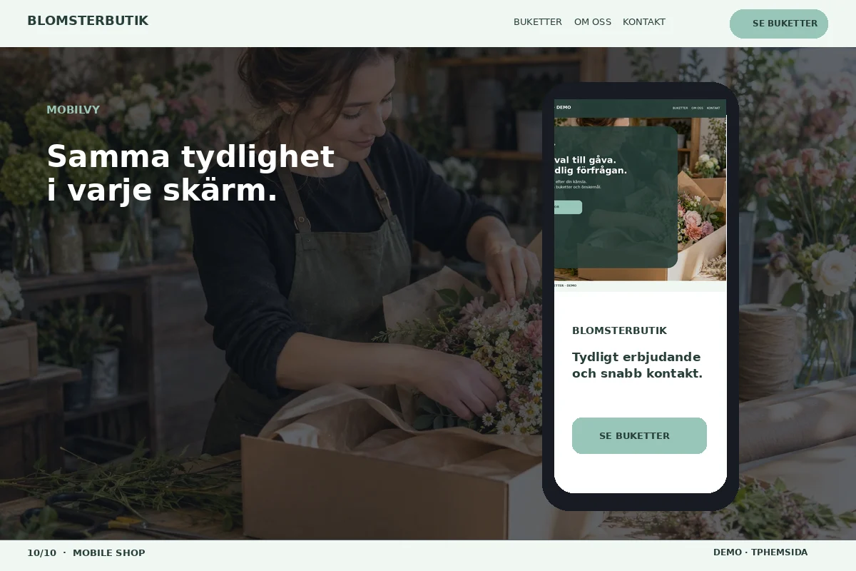 Mobile Shop – Mobilvy för blomsterbutik