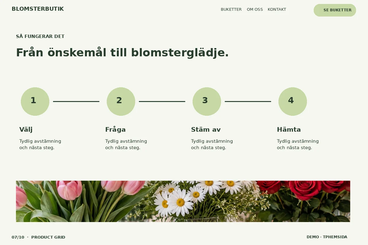 Product Grid – Så fungerar det för blomsterbutik