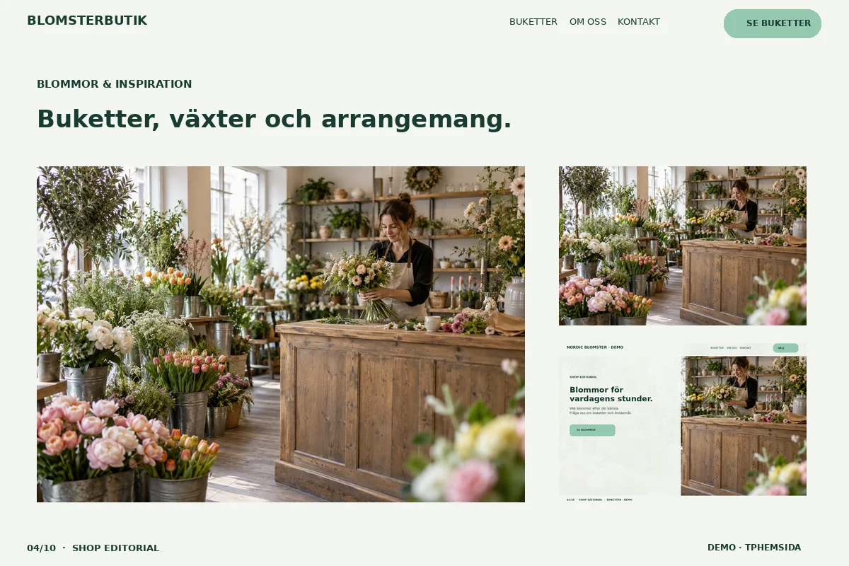 Shop Editorial – Blomstergalleri för blomsterbutik