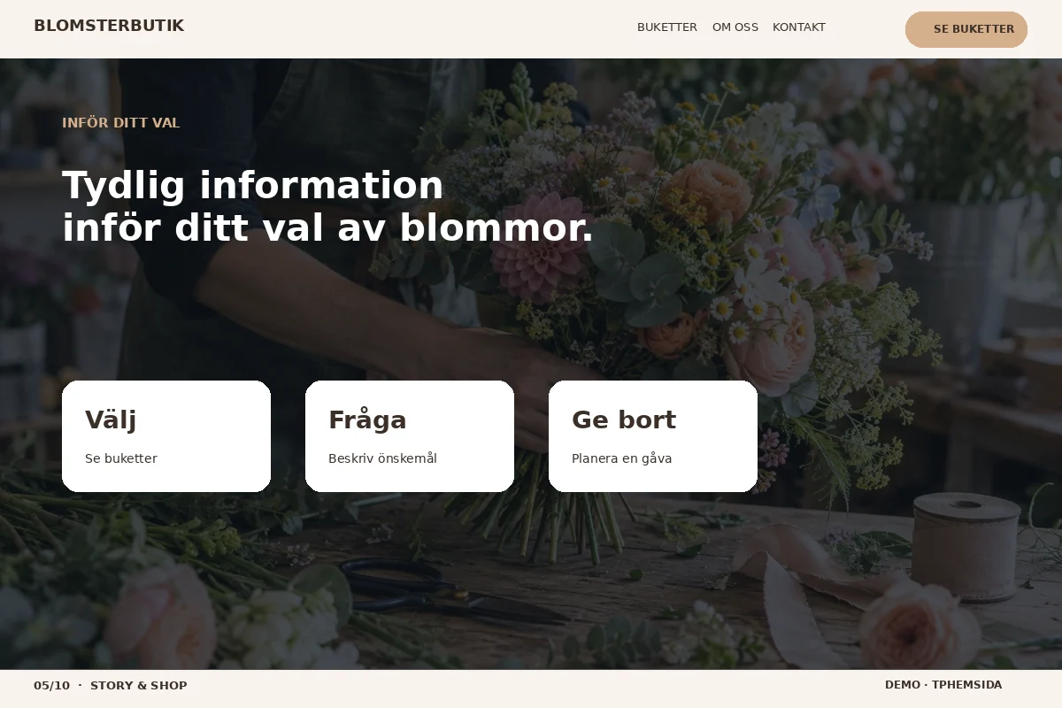 Story & Shop – Inför ditt val för blomsterbutik
