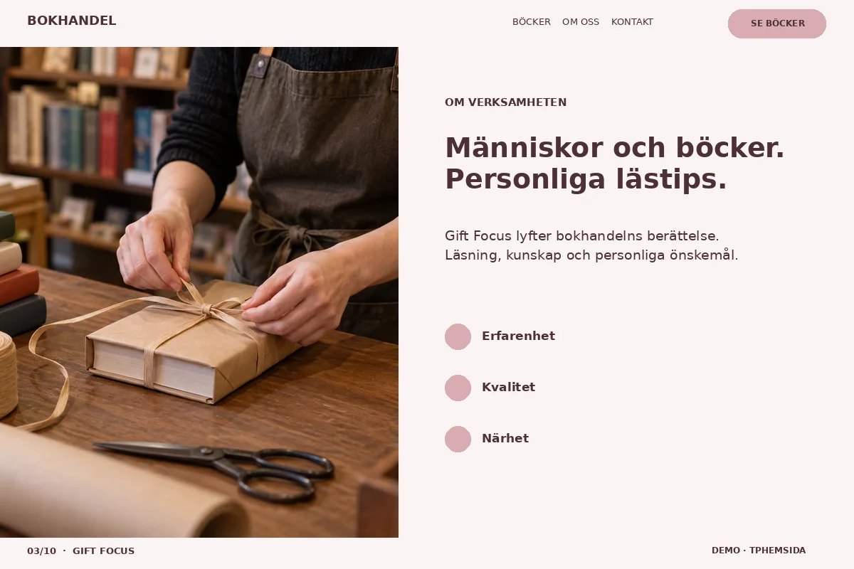 Gift Focus – Om bokhandeln för bokhandel