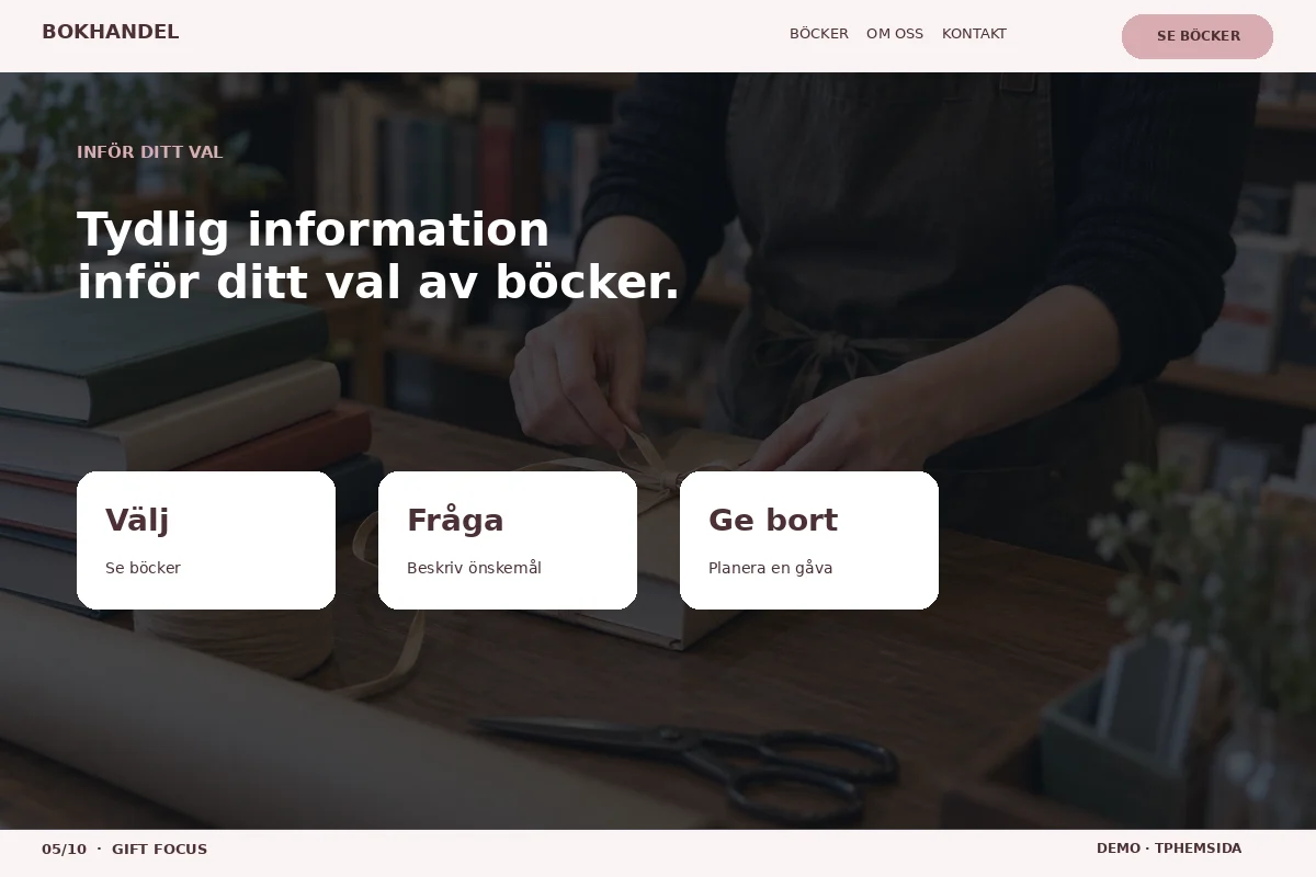 Gift Focus – Inför ditt val för bokhandel