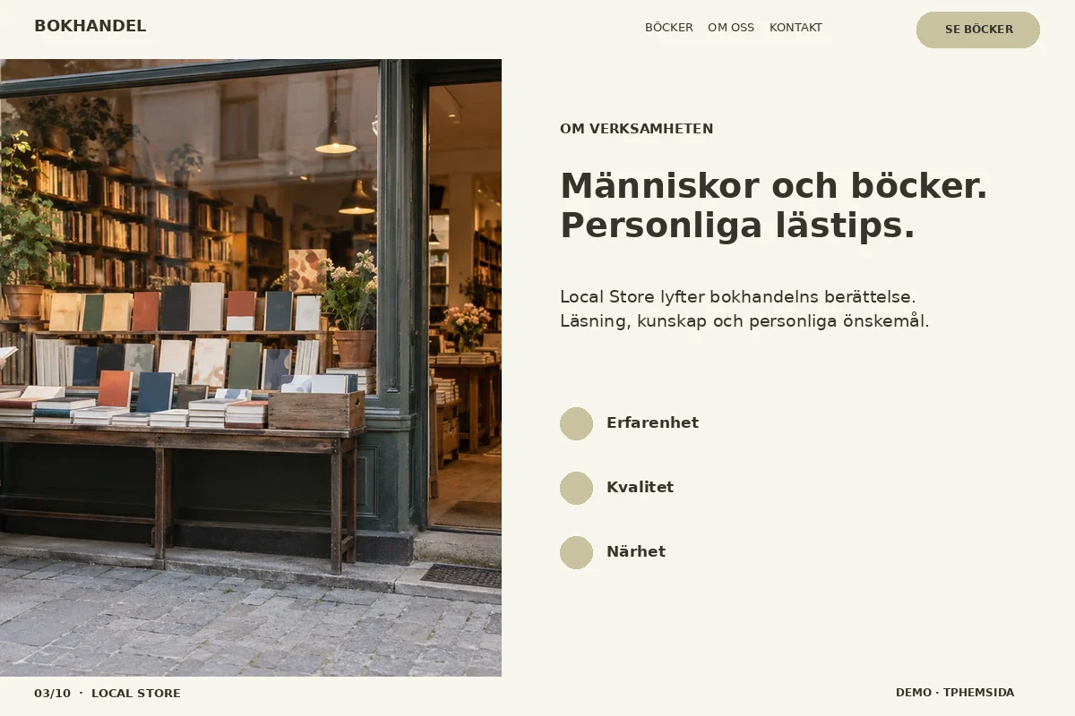 Local Store – Om bokhandeln för bokhandel