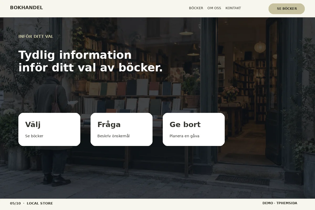 Local Store – Inför ditt val för bokhandel