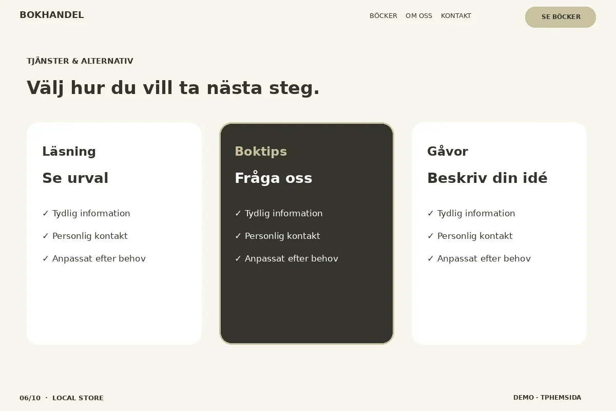 Local Store – Välj & fråga för bokhandel