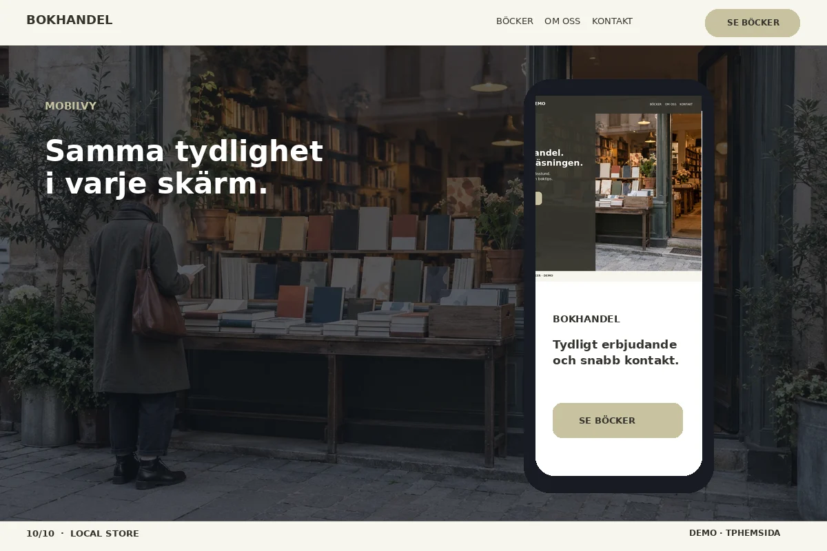 Local Store – Mobilvy för bokhandel
