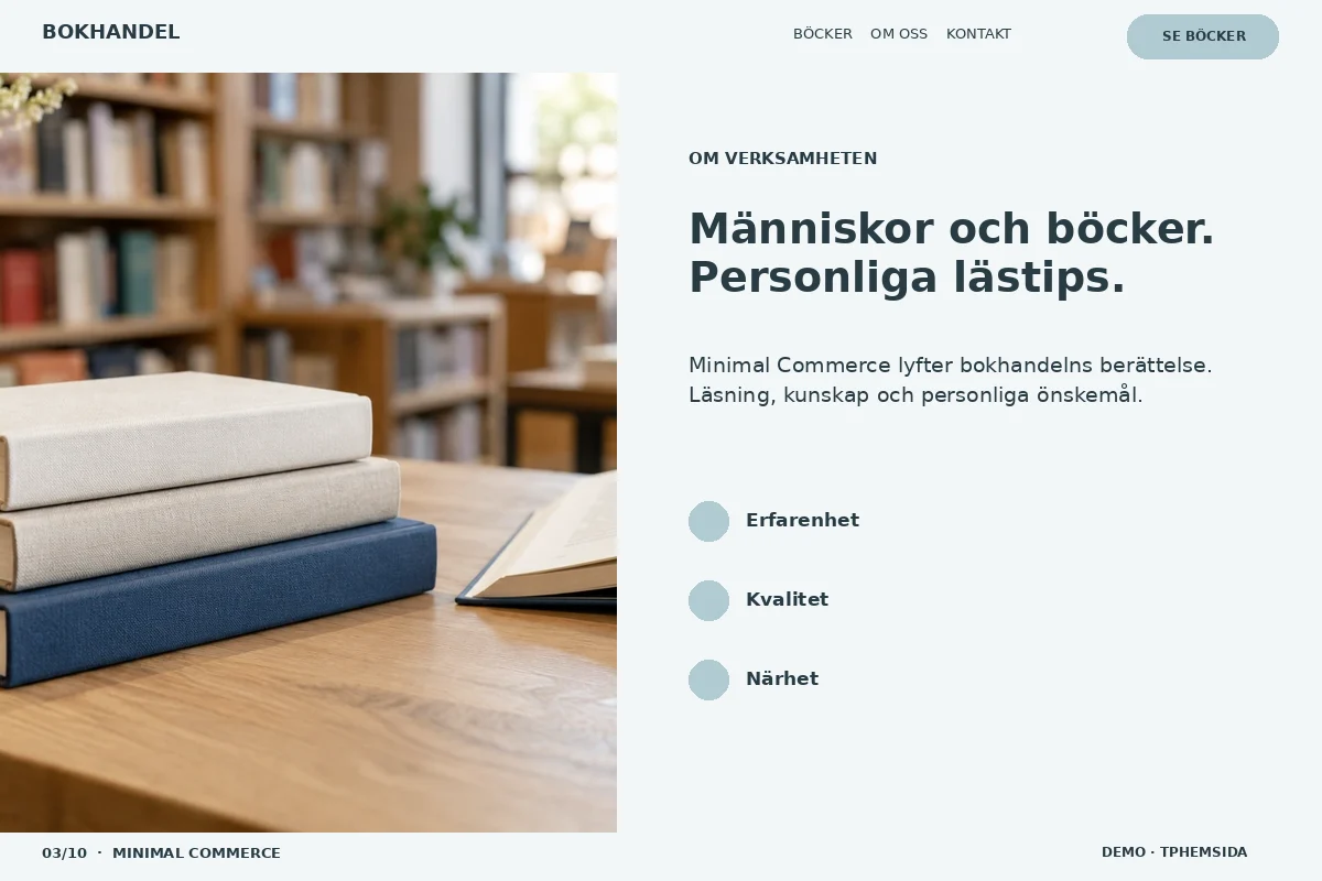 Minimal Commerce – Om bokhandeln för bokhandel