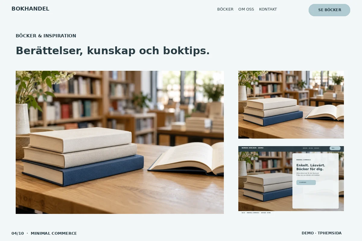 Minimal Commerce – Bokgalleri för bokhandel