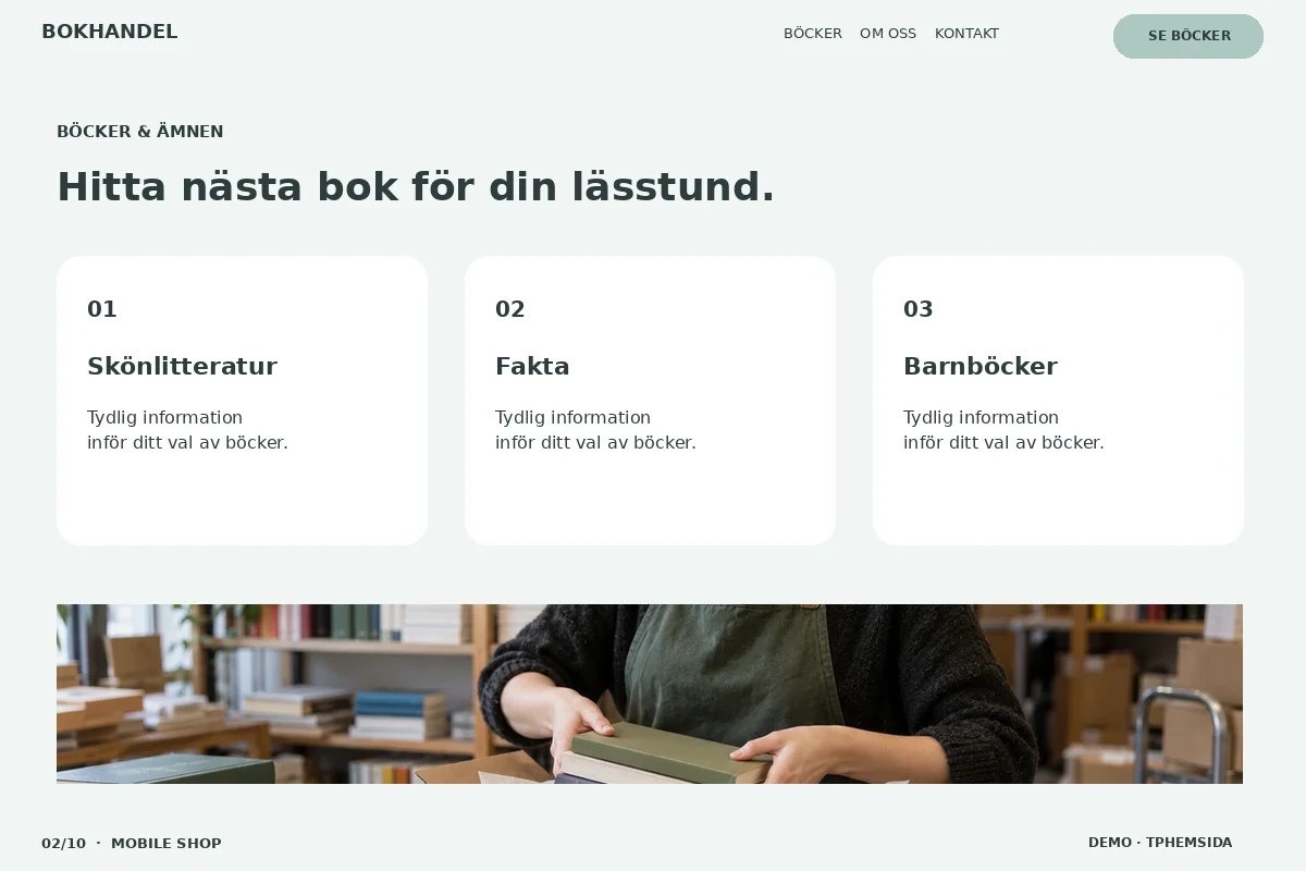 Mobile Shop – Böcker & ämnen för bokhandel