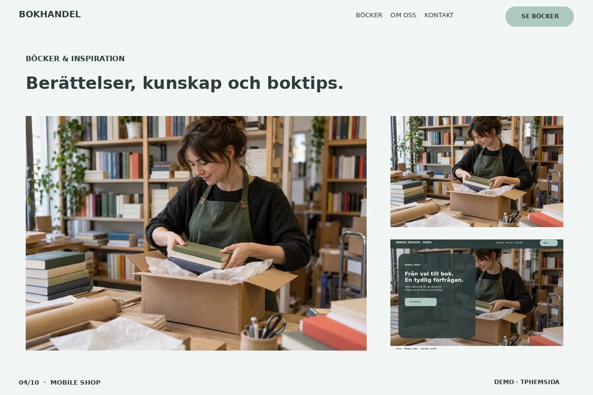 Mobile Shop – Bokgalleri för bokhandel