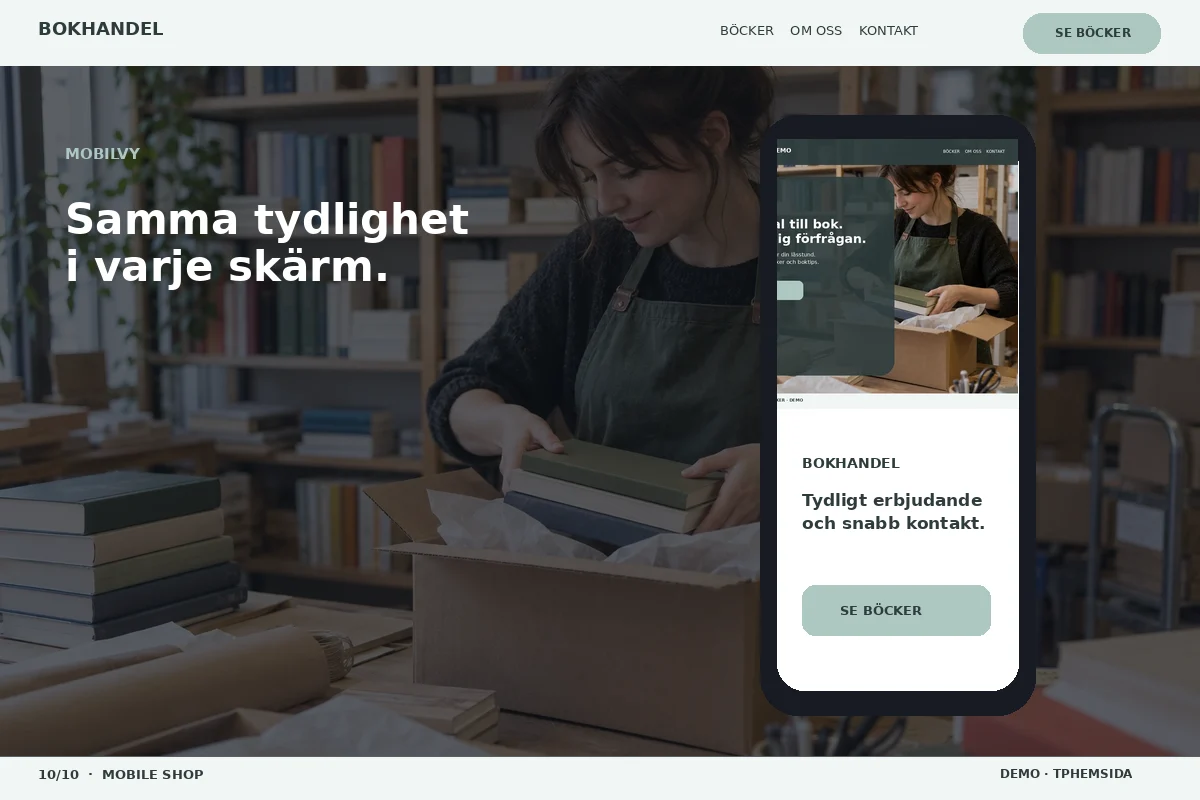 Mobile Shop – Mobilvy för bokhandel