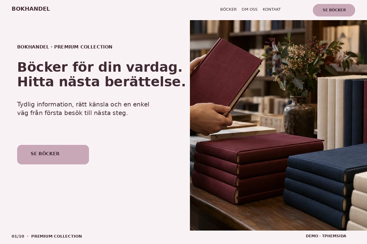 Premium Collection – Startsida för bokhandel