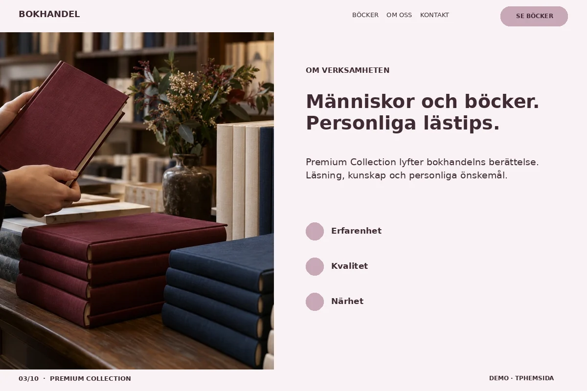 Premium Collection – Om bokhandeln för bokhandel