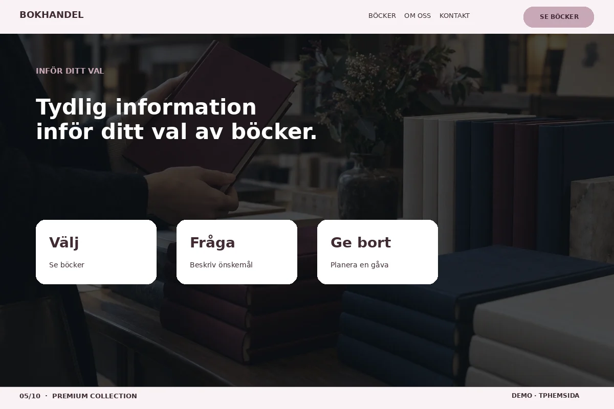 Premium Collection – Inför ditt val för bokhandel