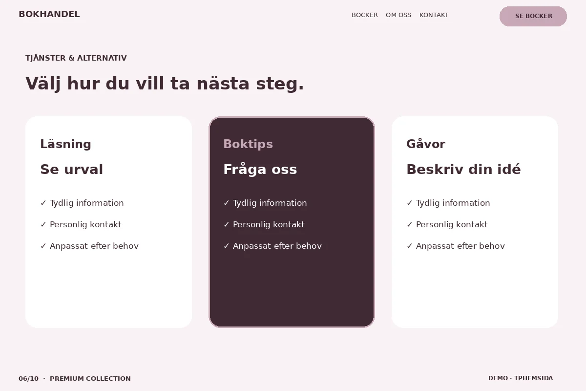 Premium Collection – Välj & fråga för bokhandel