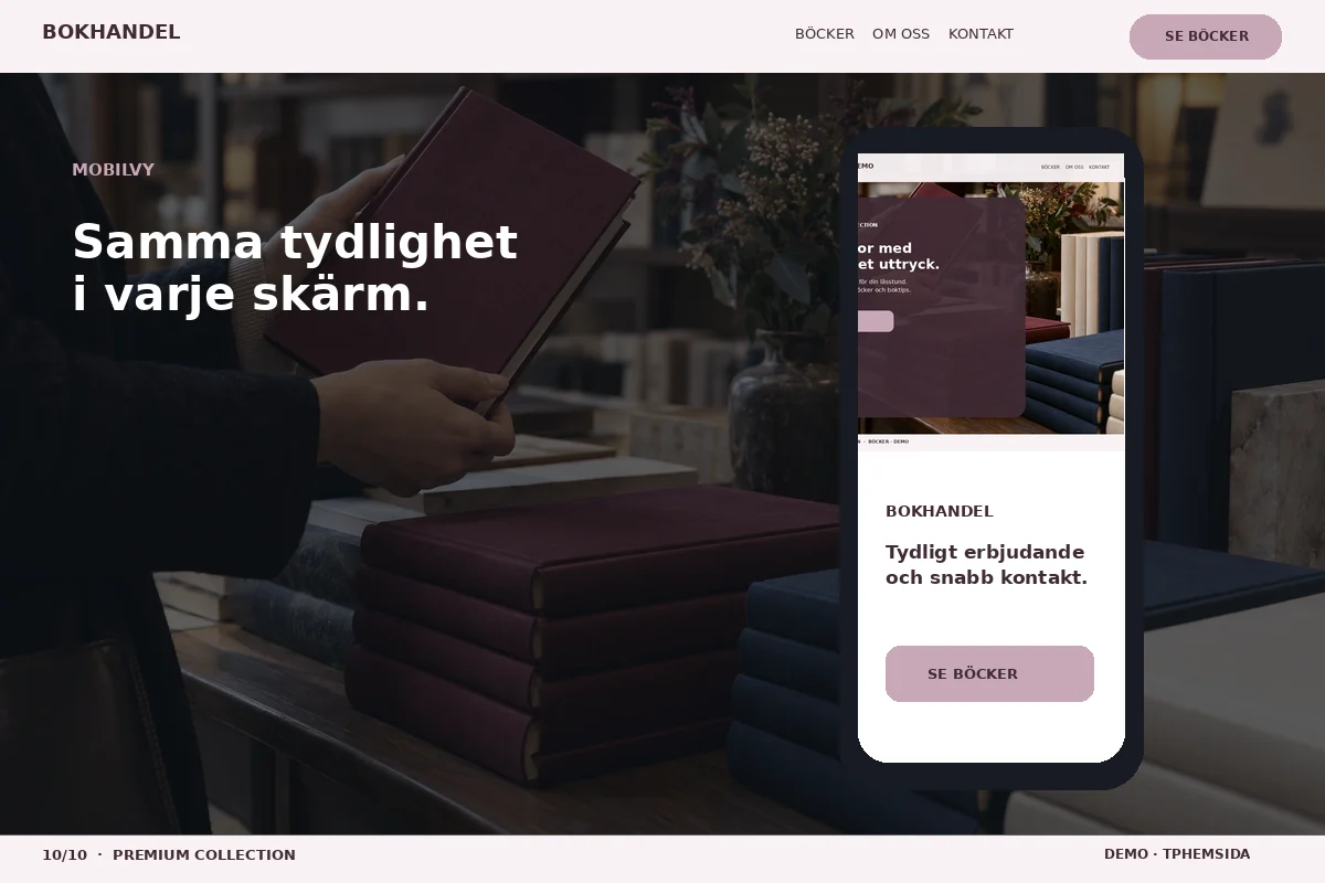 Premium Collection – Mobilvy för bokhandel
