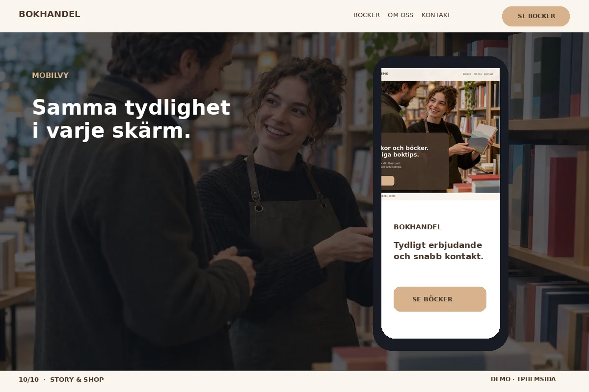 Story & Shop – Mobilvy för bokhandel