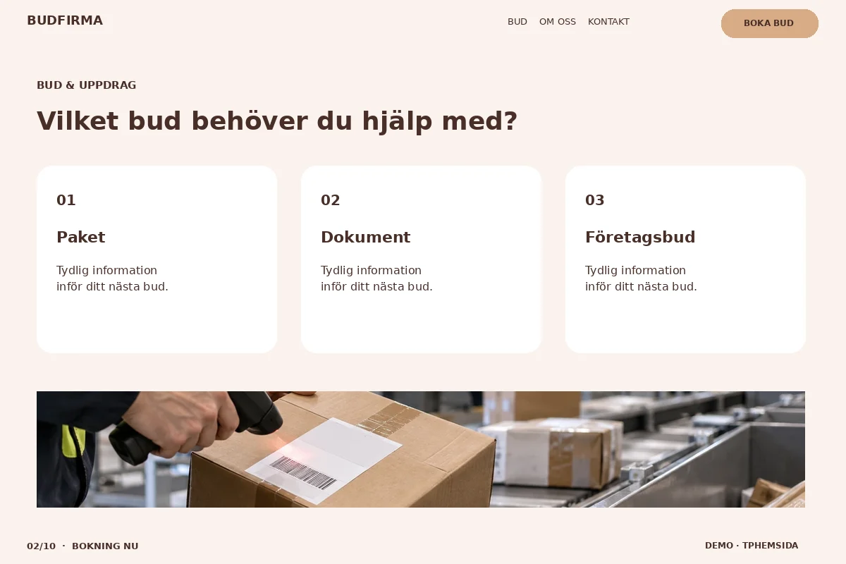 Bokning Nu – Bud & uppdrag för budfirma