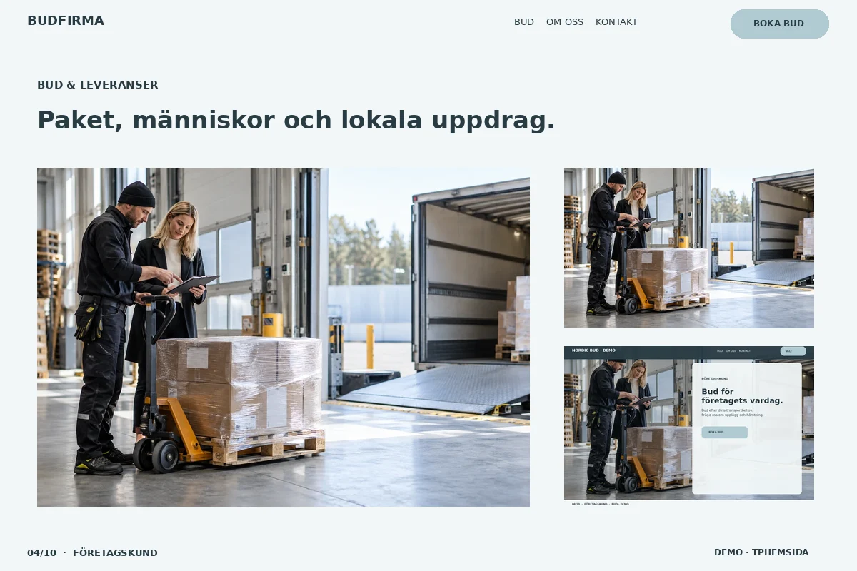 Företagskund – Budgalleri för budfirma
