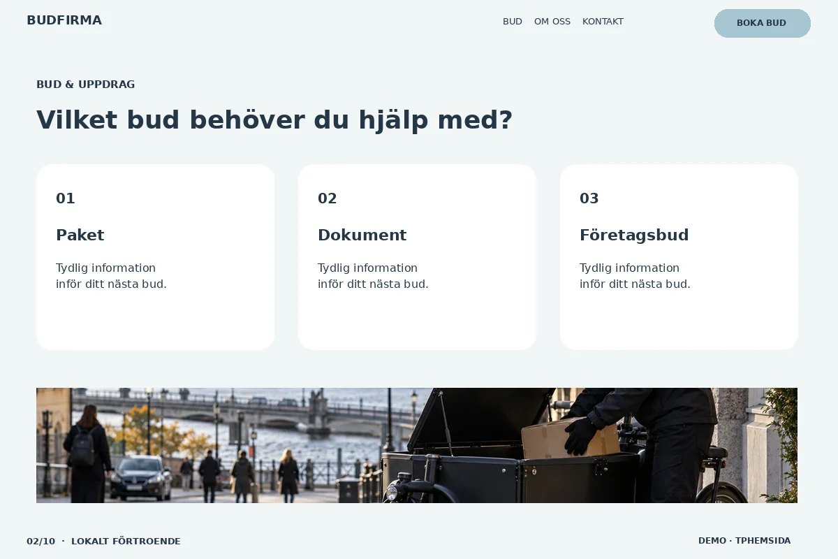 Lokalt Förtroende – Bud & uppdrag för budfirma