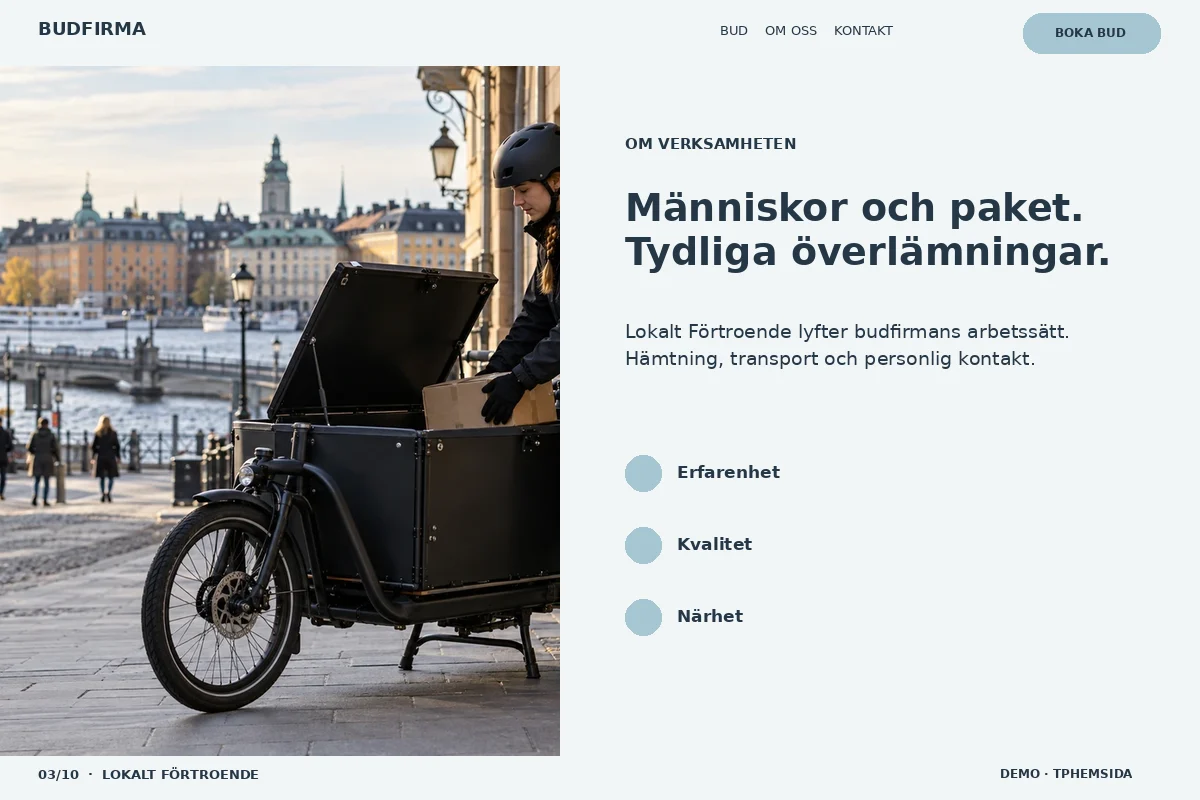 Lokalt Förtroende – Om budfirman för budfirma