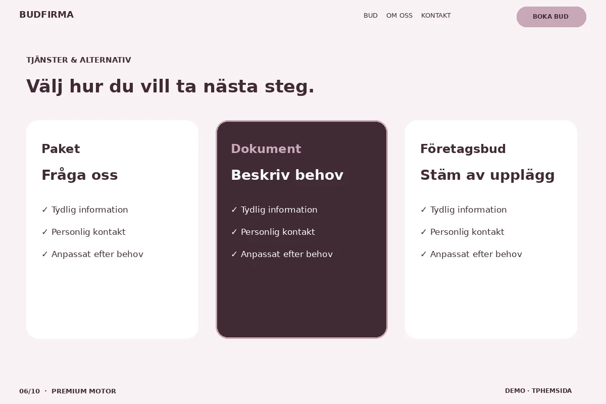 Premium Motor – Välj & fråga för budfirma