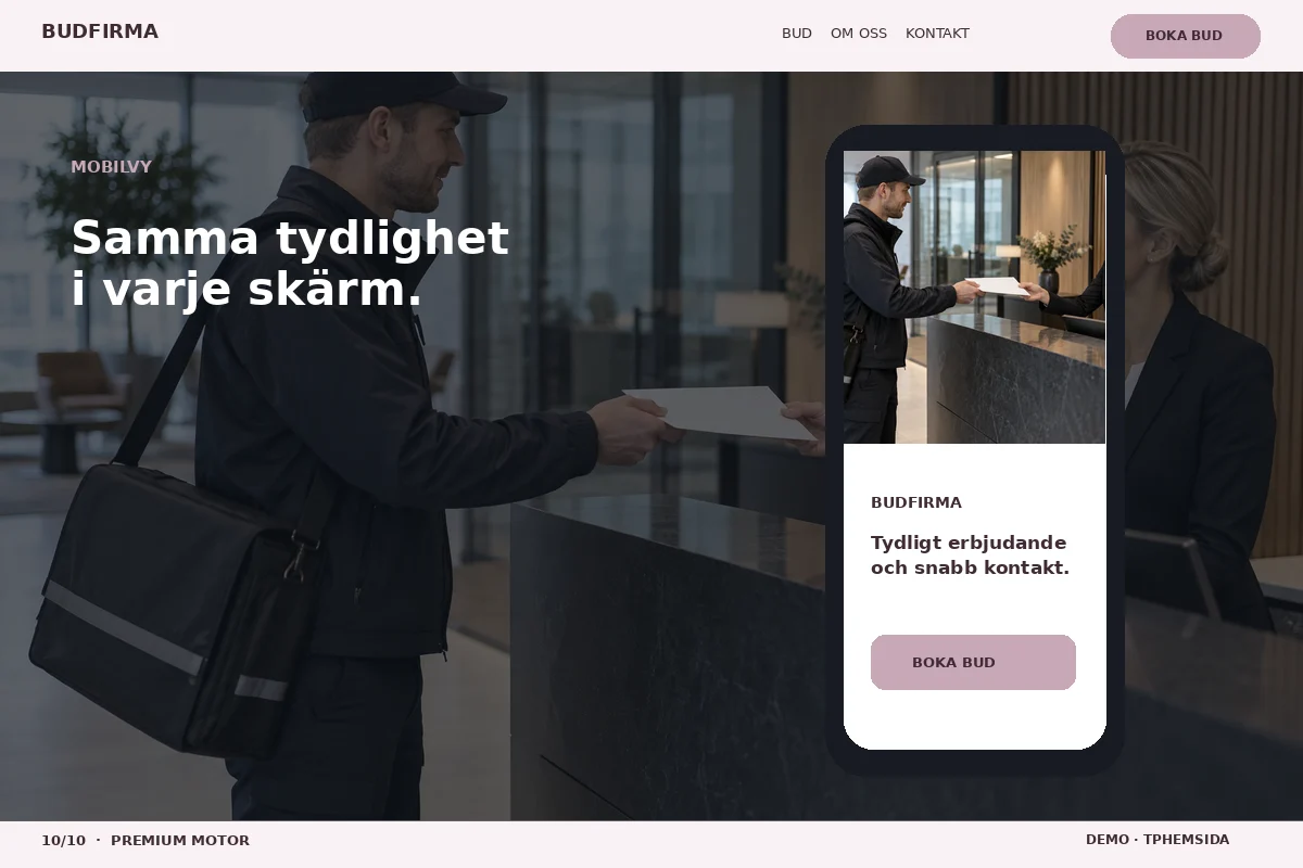 Premium Motor – Mobilvy för budfirma
