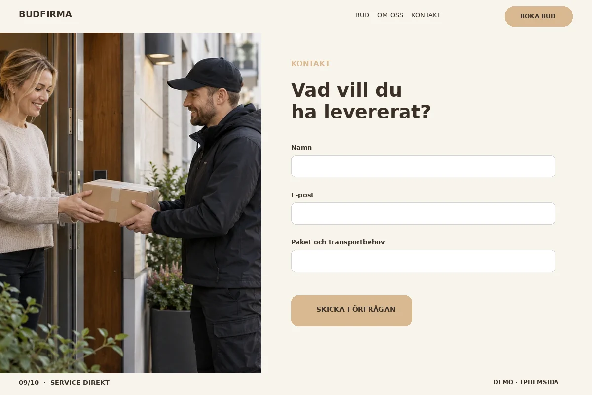 Service Direkt – Kontakt för budfirma