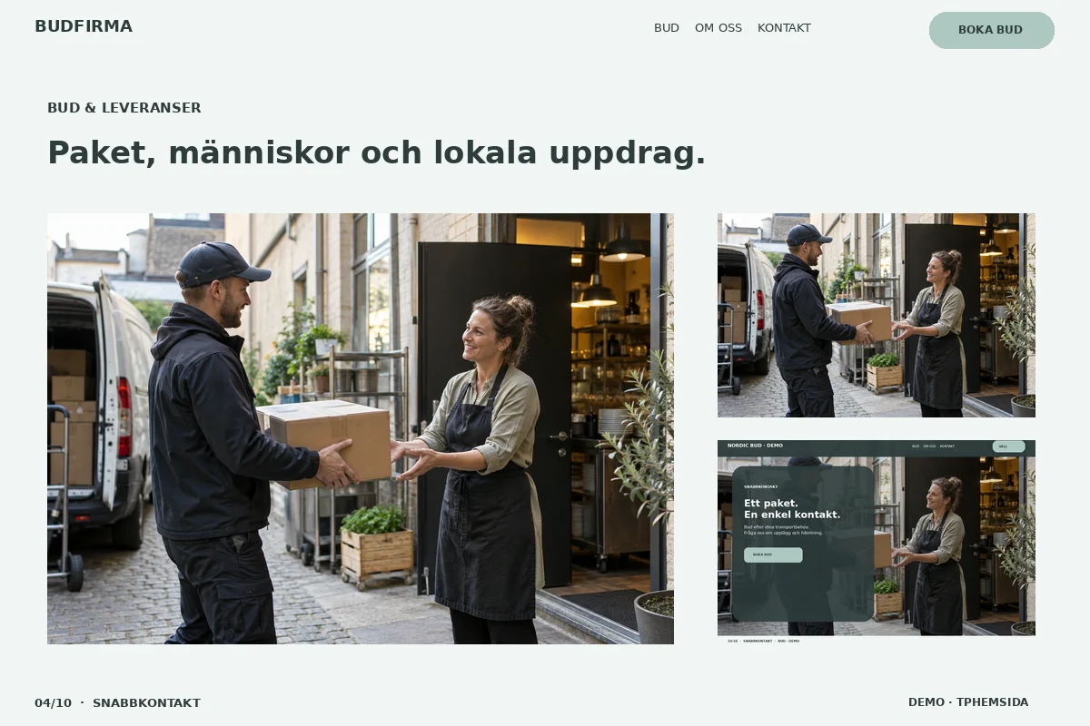 Snabbkontakt – Budgalleri för budfirma