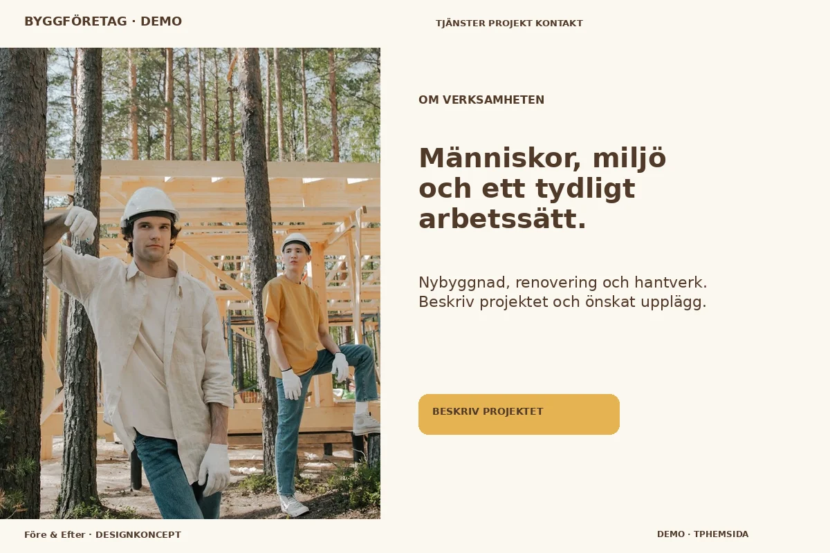 Före & Efter – Om verksamheten för byggföretag
