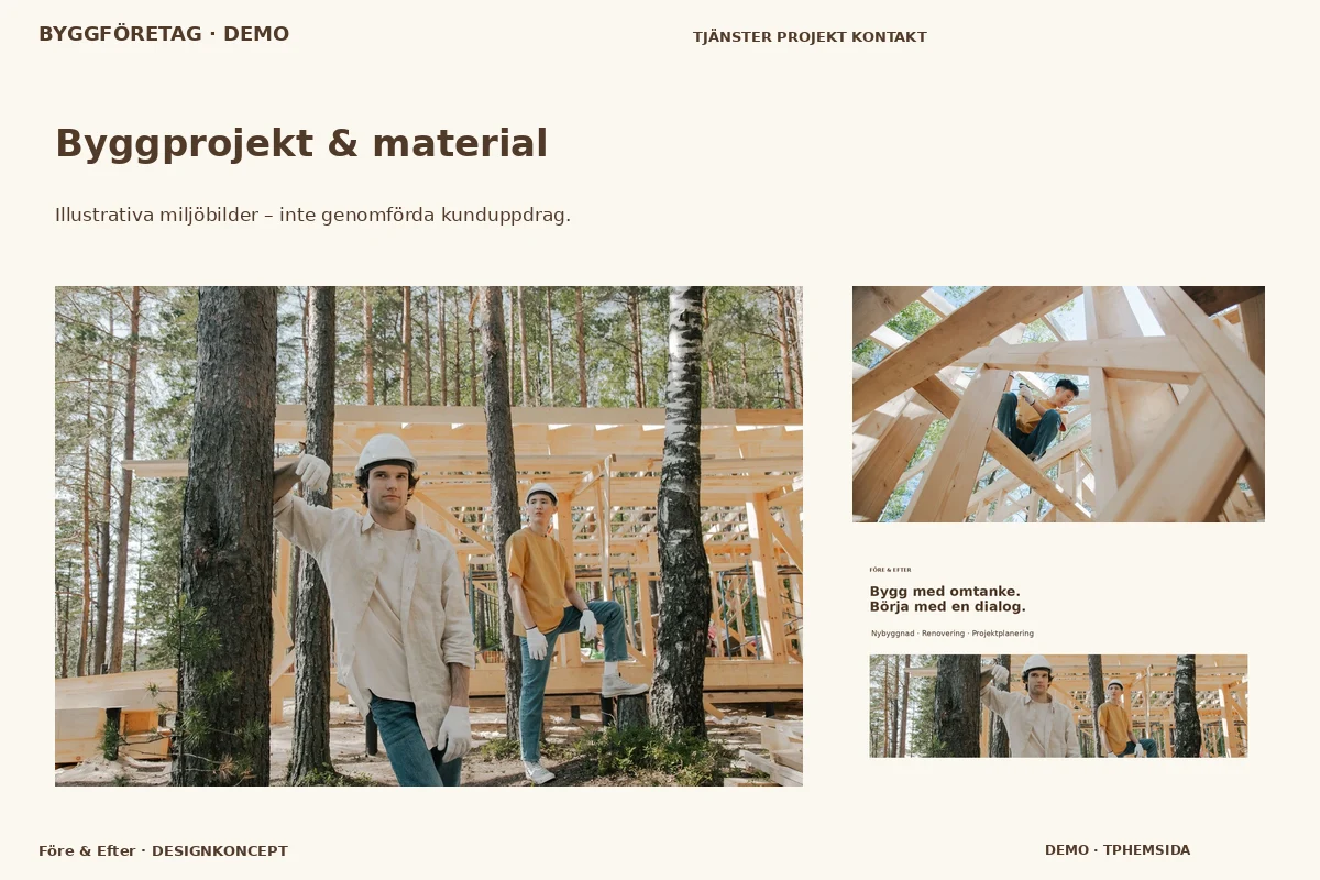 Före & Efter – Byggprojekt & material för byggföretag