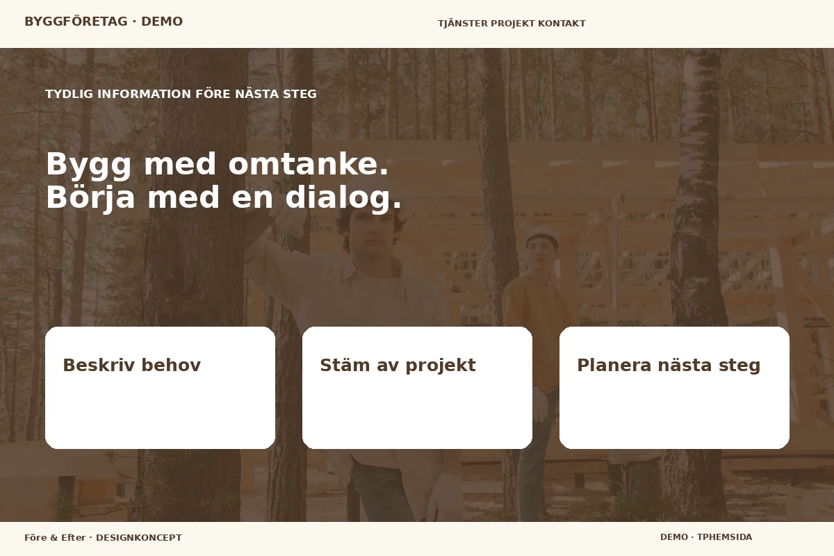Före & Efter – Inför ditt val för byggföretag
