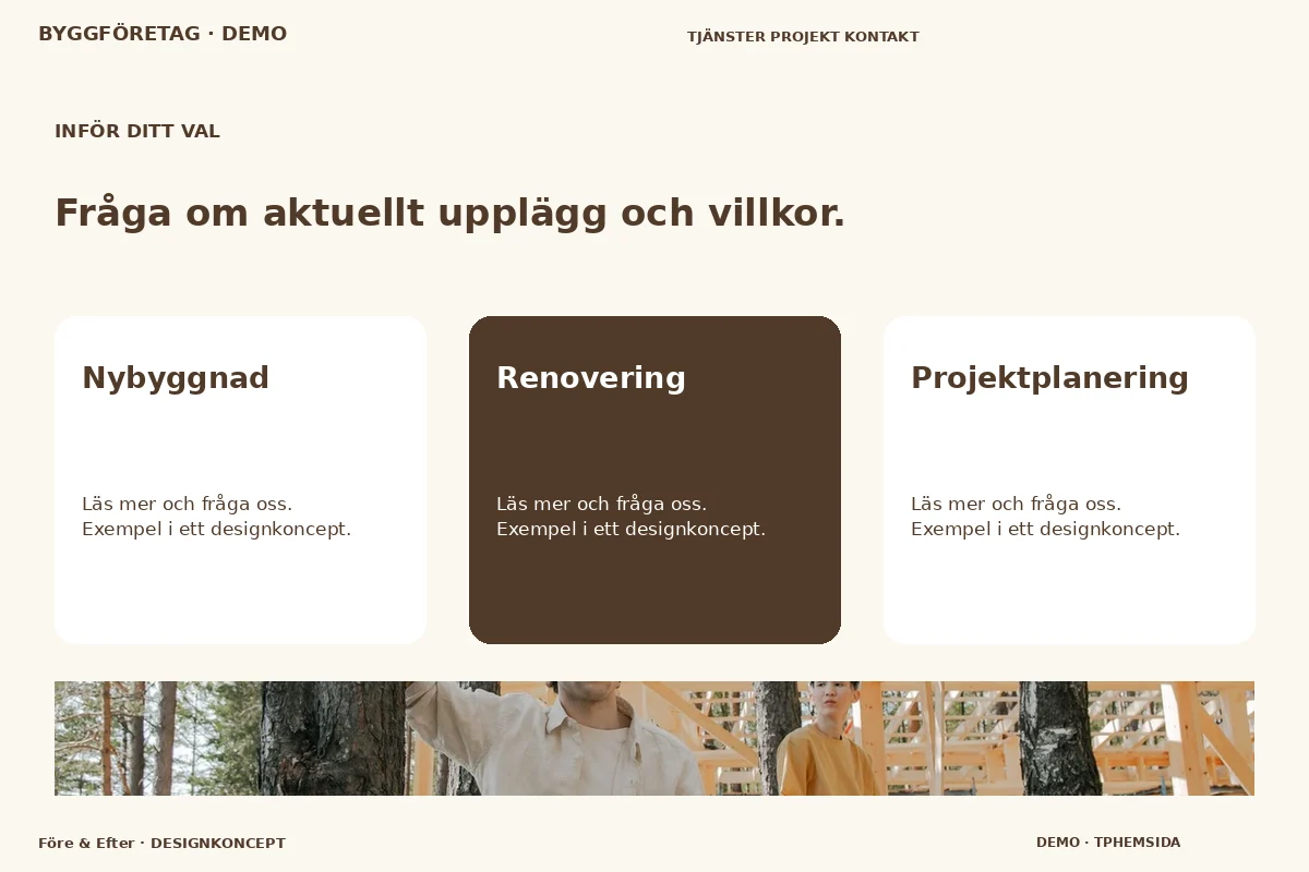 Före & Efter – Alternativ & villkor för byggföretag