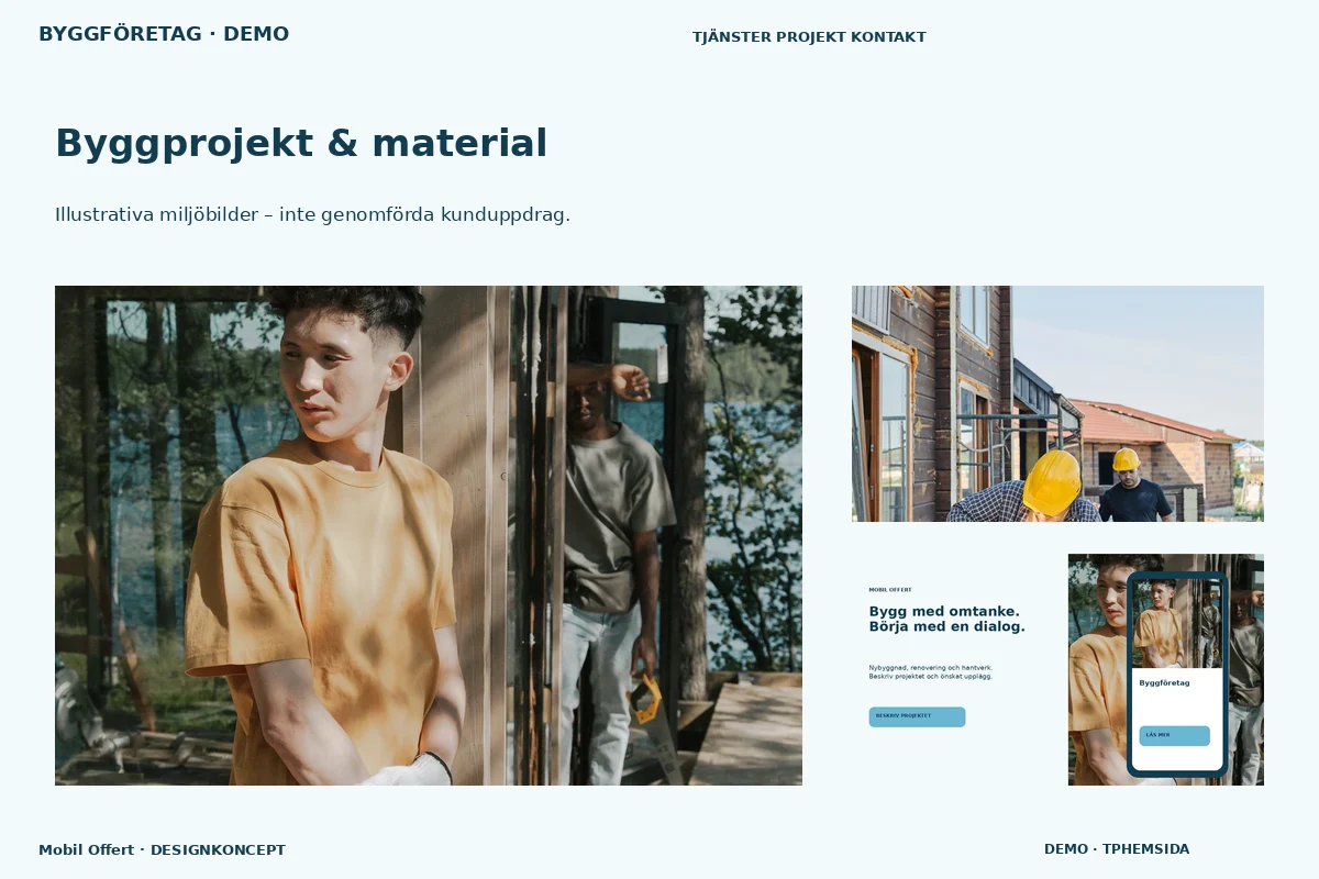 Mobil Offert – Byggprojekt & material för byggföretag