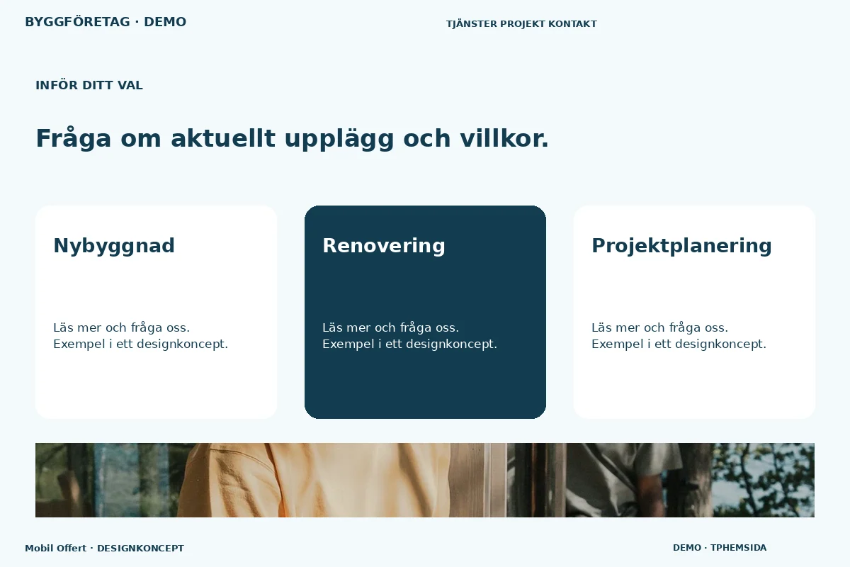 Mobil Offert – Alternativ & villkor för byggföretag