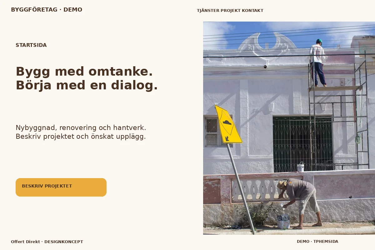 Offert Direkt – Startsida för byggföretag