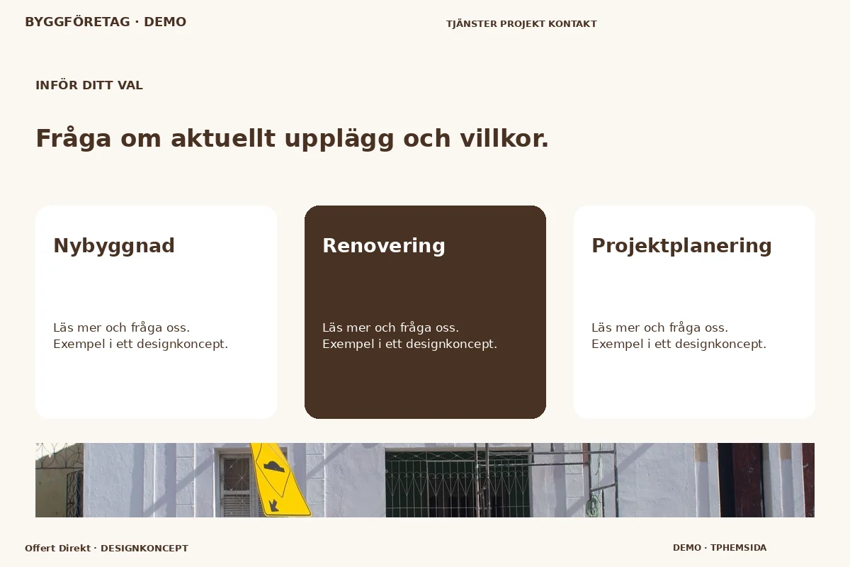Offert Direkt – Alternativ & villkor för byggföretag
