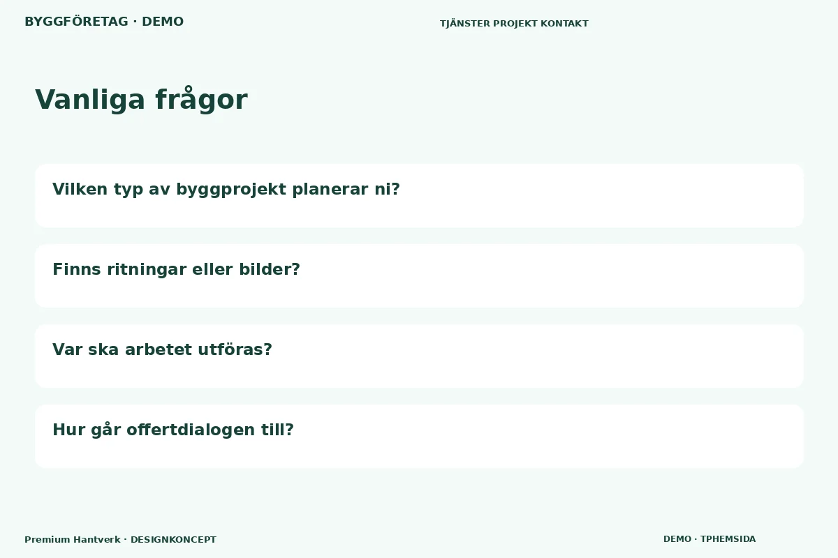 Premium Hantverk – Vanliga frågor för byggföretag